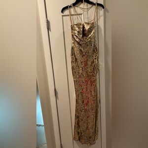 Cinq à Sept Strapless Gold Dress size 0